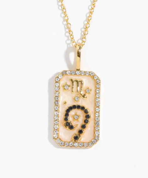 Scorpio Astrological Zodiac Tarot Card Necklace - Enamel Collections