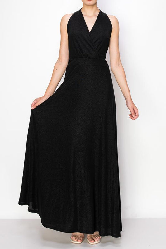 Sparkling Halter Maxi Dress