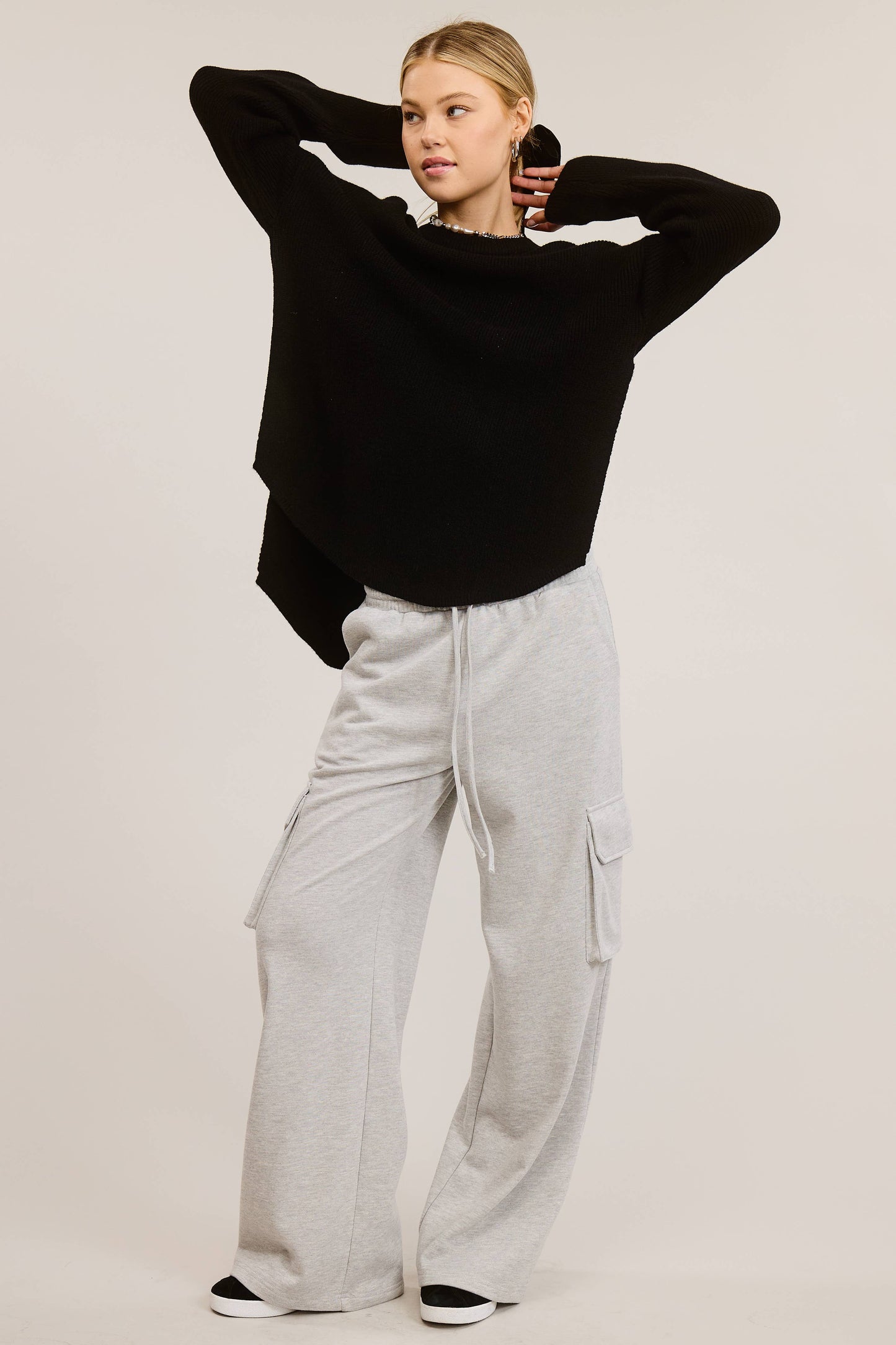 Cozy Knit Sweater with Dual Side Slit
