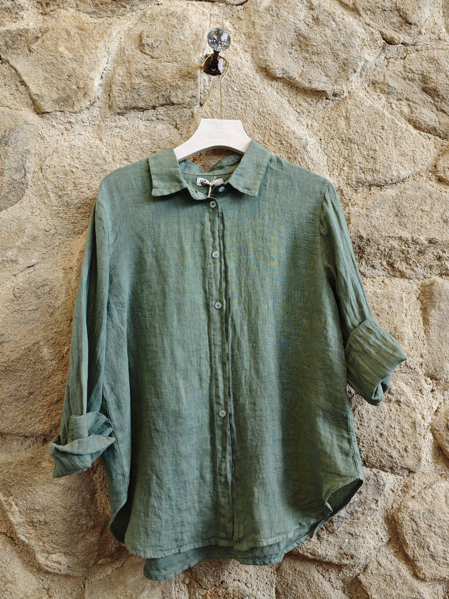 100% Linen Button Down Blouse