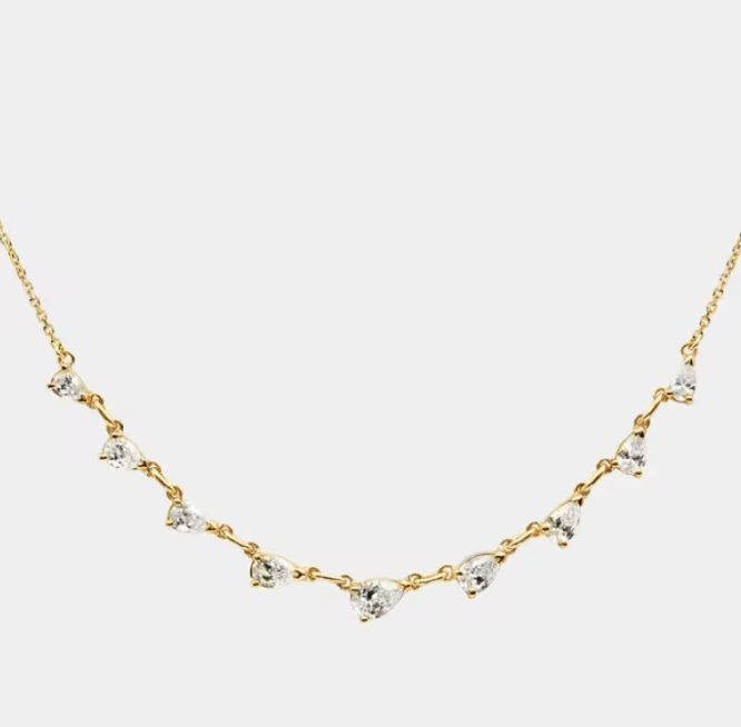 Solitaire Collection- Steel 14K gold - Layering Necklace 