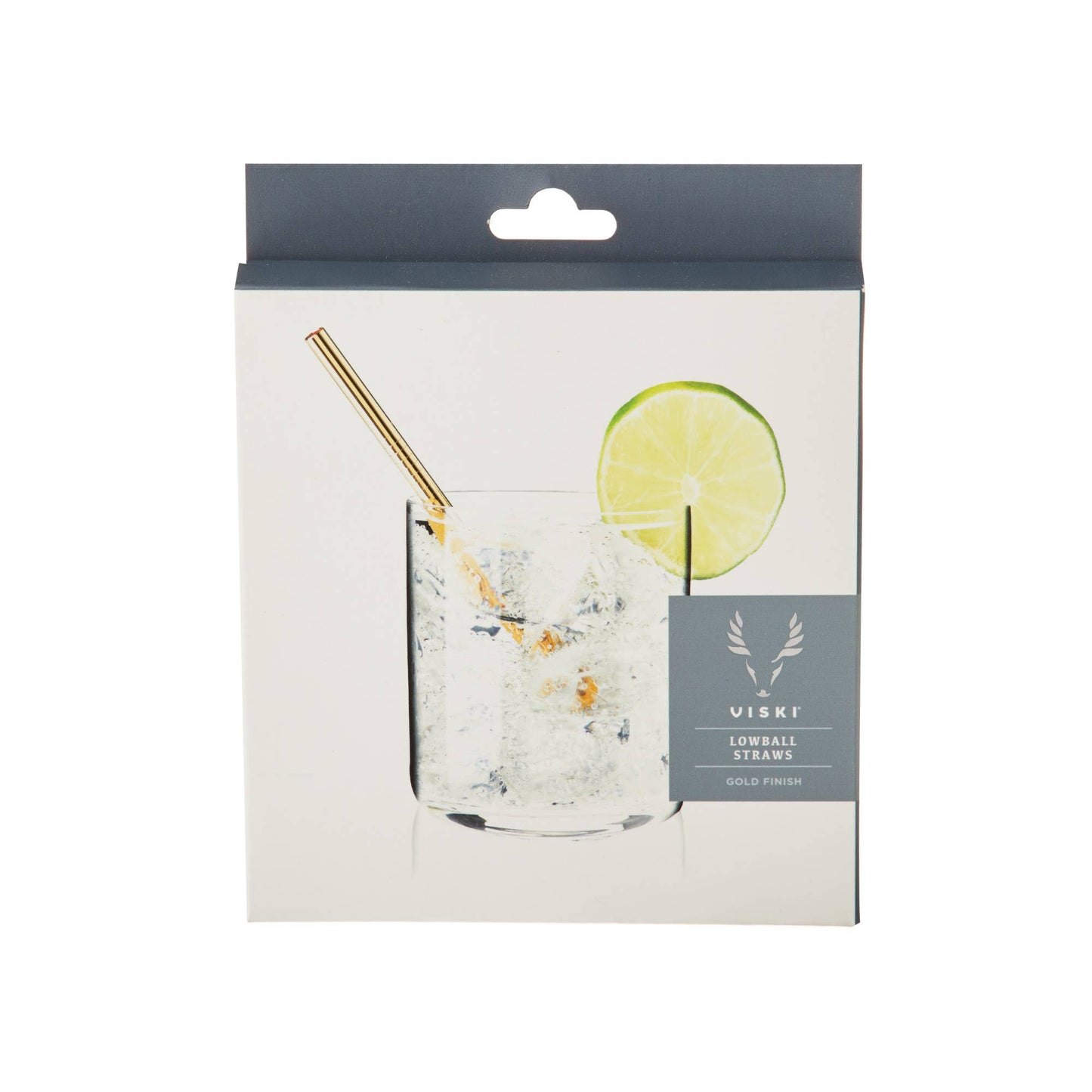 Ecofriendly Straws - Viski Belmont™ Reusable Gold Plated Lowball Straws - Set of 6
