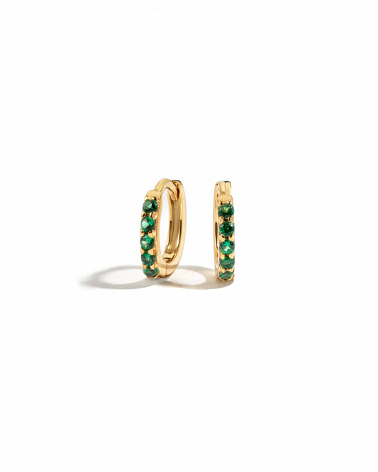 Emerald Huggie Earrings