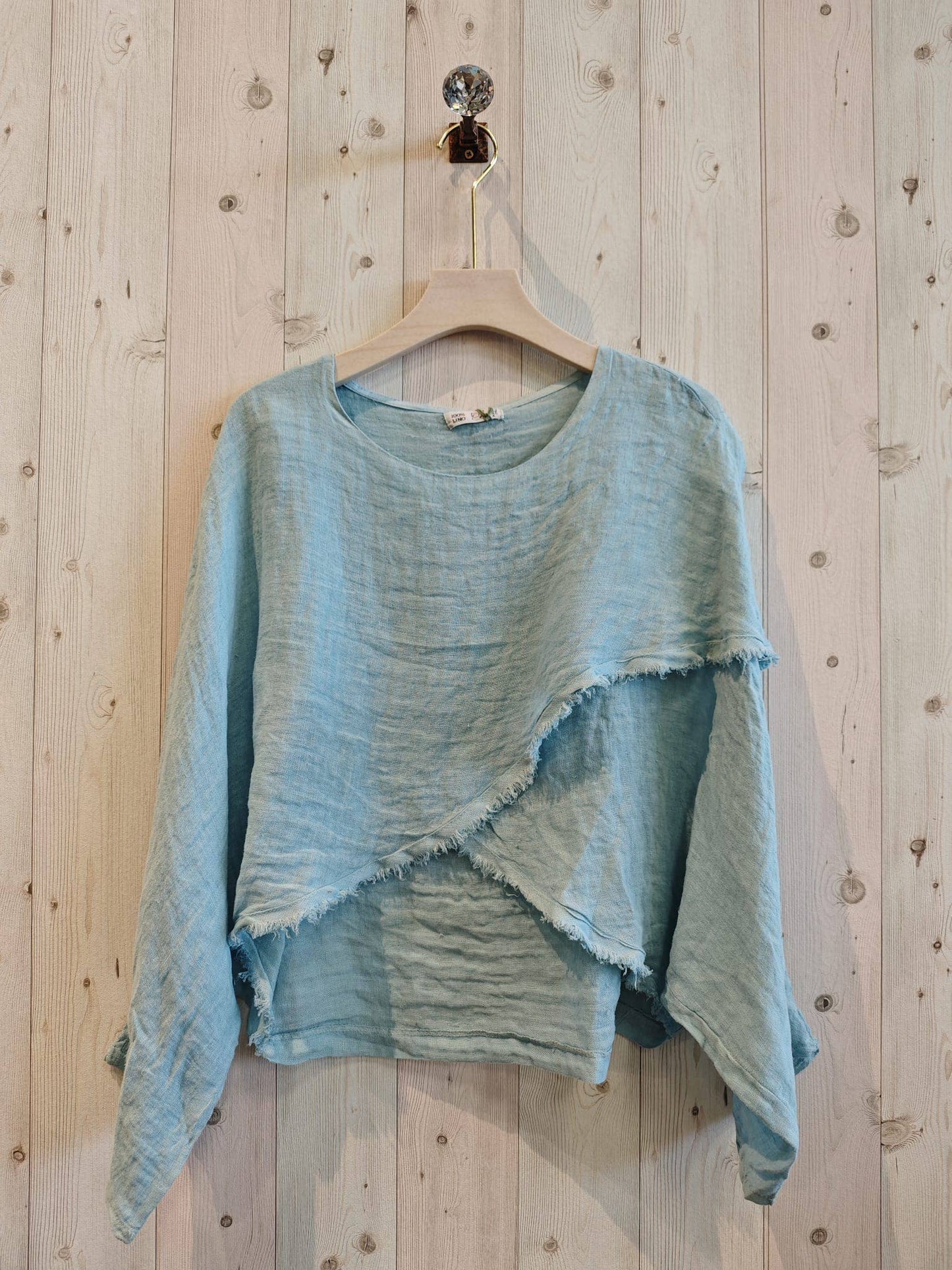 Bohemian Earth Toned Italian Linen Blouse