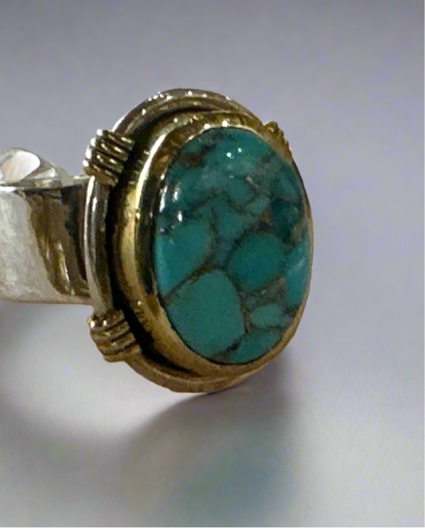 Blue Copper Turquoise Ring