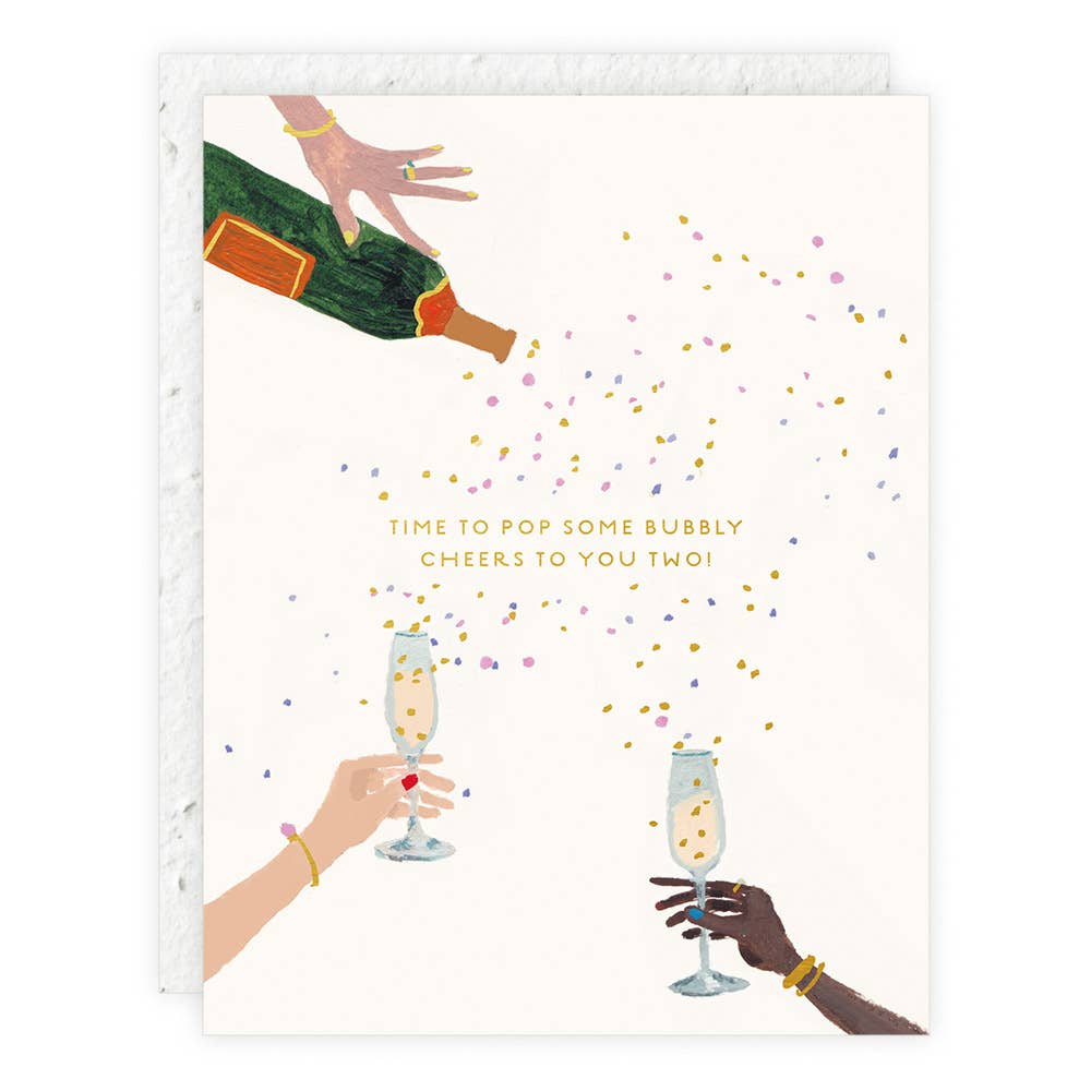 Pop Some Bubbly - Wedding + Engagement Greeting Card