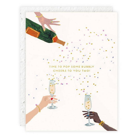 Pop Some Bubbly - Wedding + Engagement Greeting Card