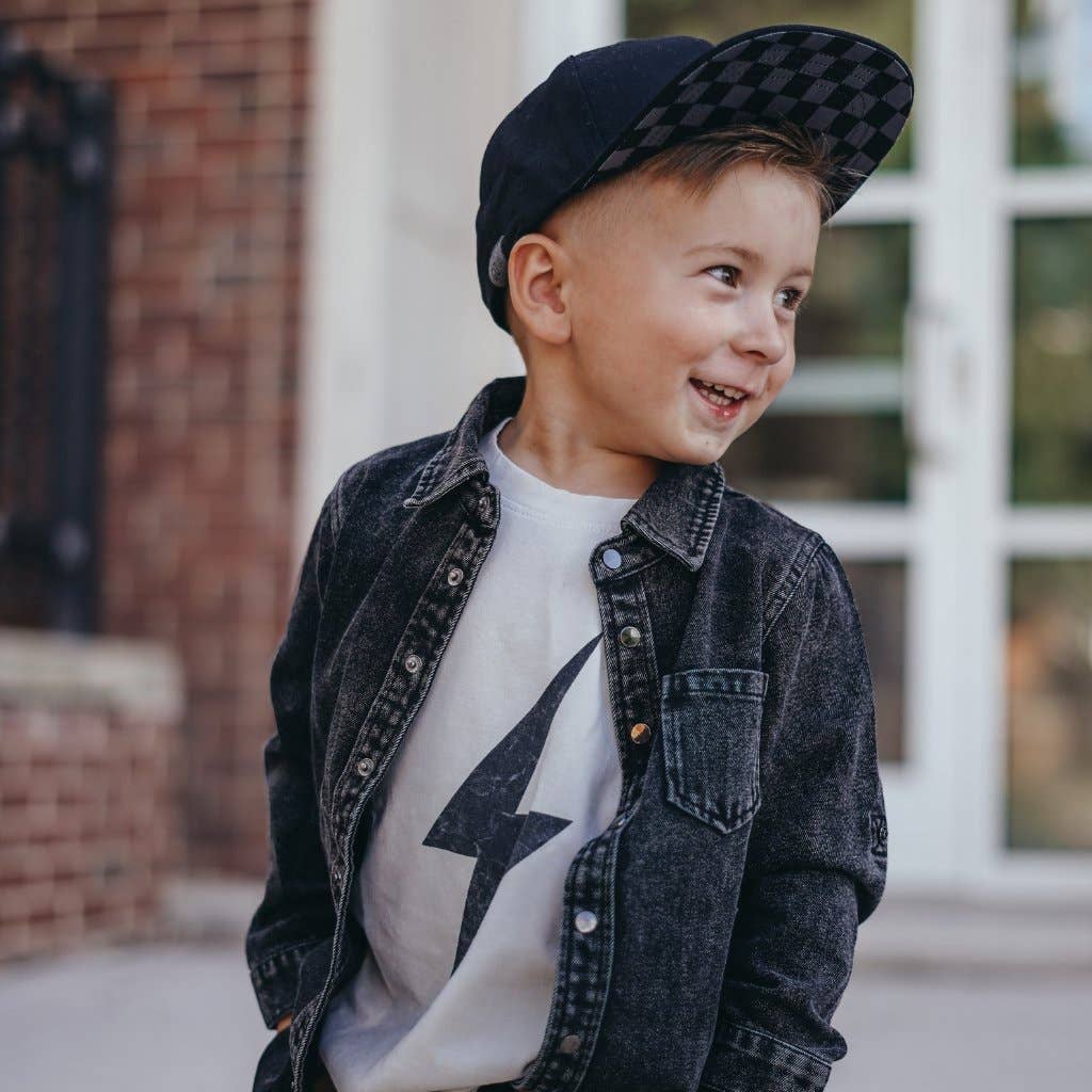 Boys Grey Lightening Spark Tee Shirt - USA Made