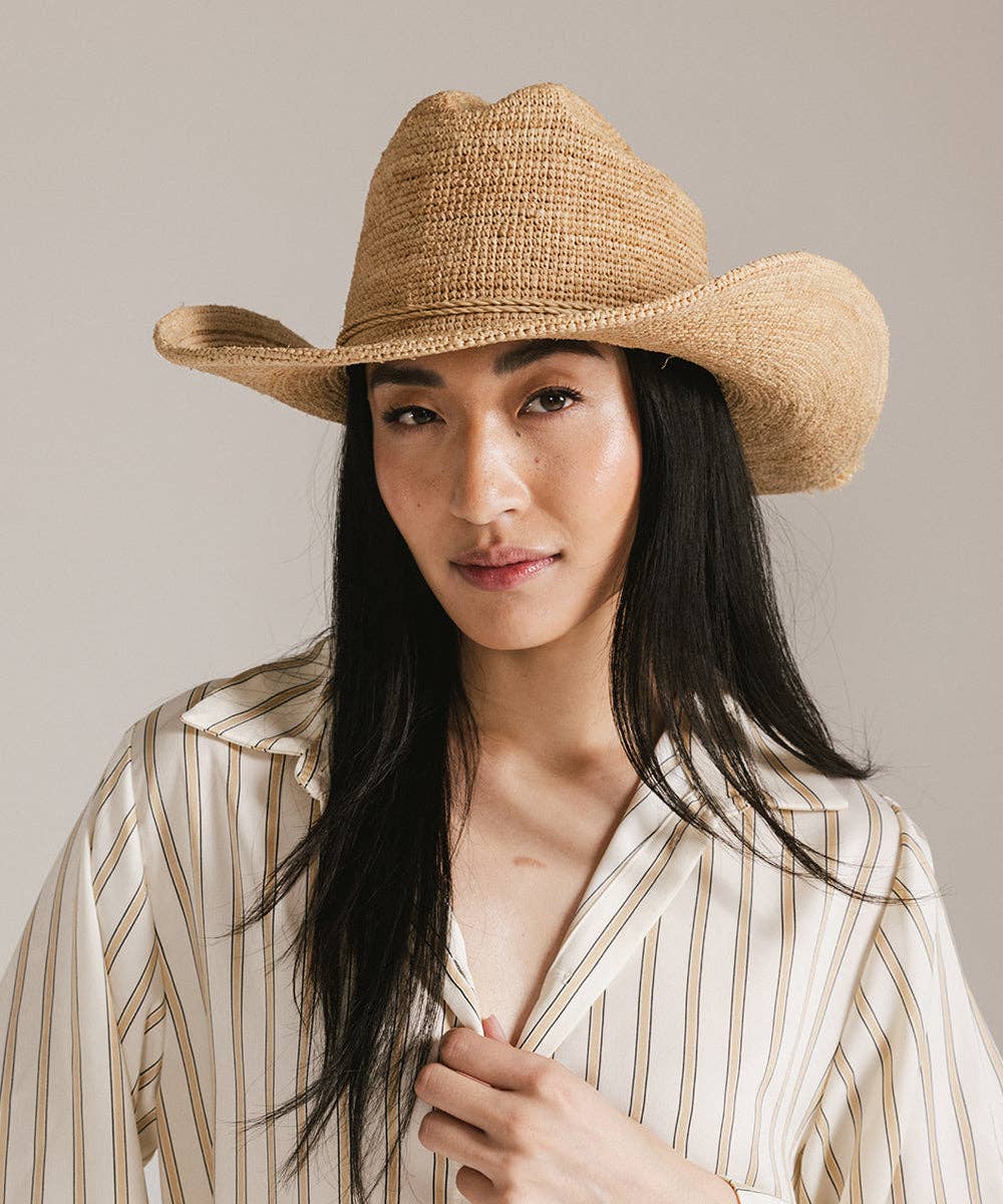 Packable Straw Cowboy Hat