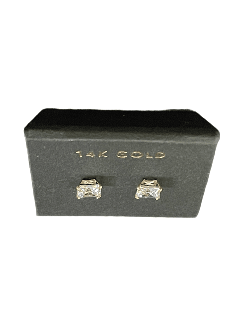 14K Gold Princess Cut Stud Earrings - SAUVAGE ZSA™