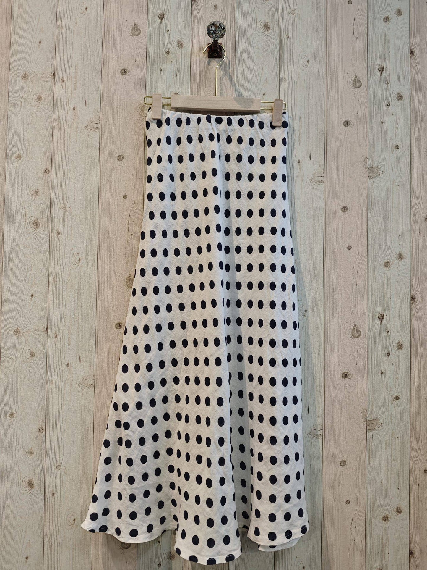 Italian Linen Polka Dot Skirt