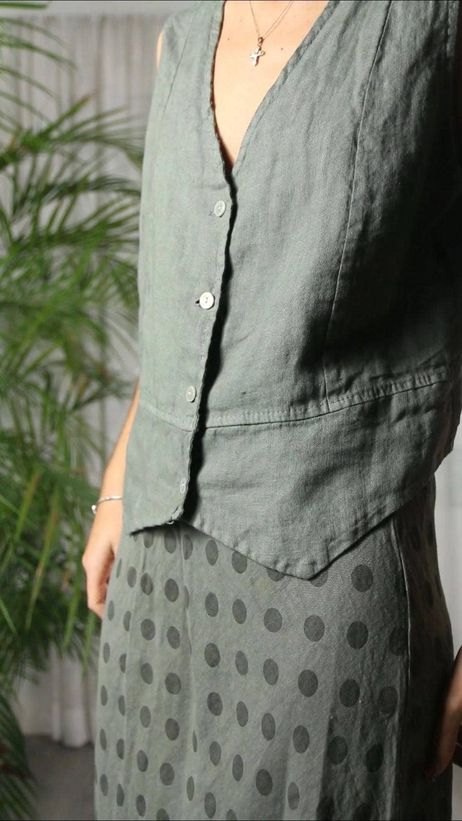 Italian Linen Polka Dot Skirt