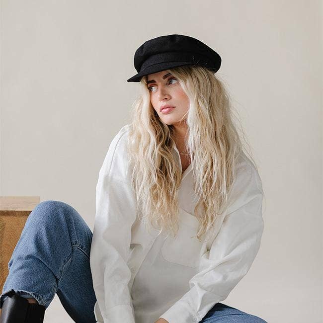 Linen Newsboy Cap by GiGi Pip