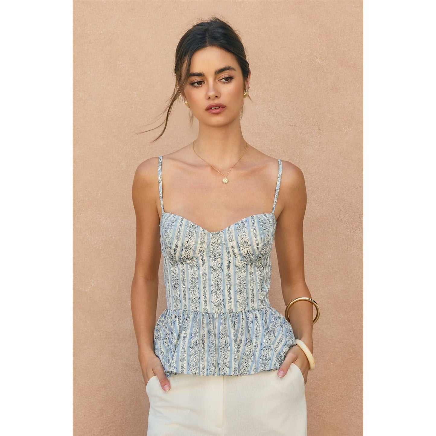 Brume et Fleur Ruffled Croset Top