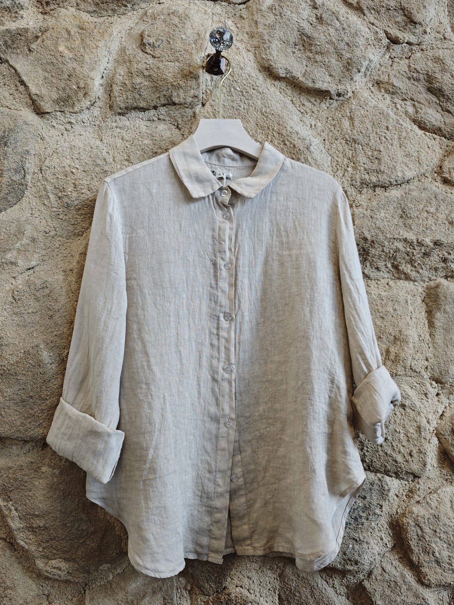 100% Linen Button Down Blouse