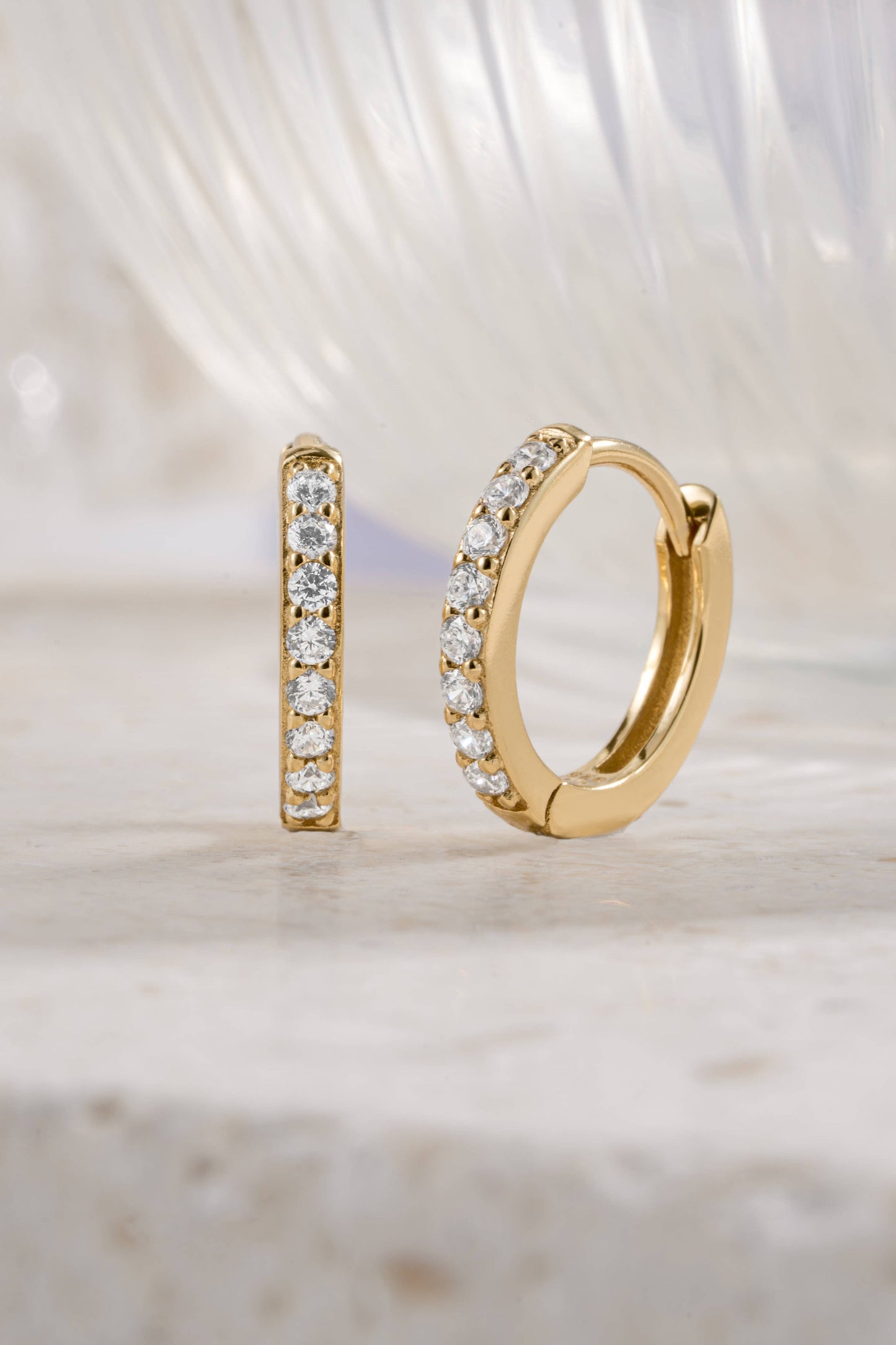 Studded Gold & Silver Huggies