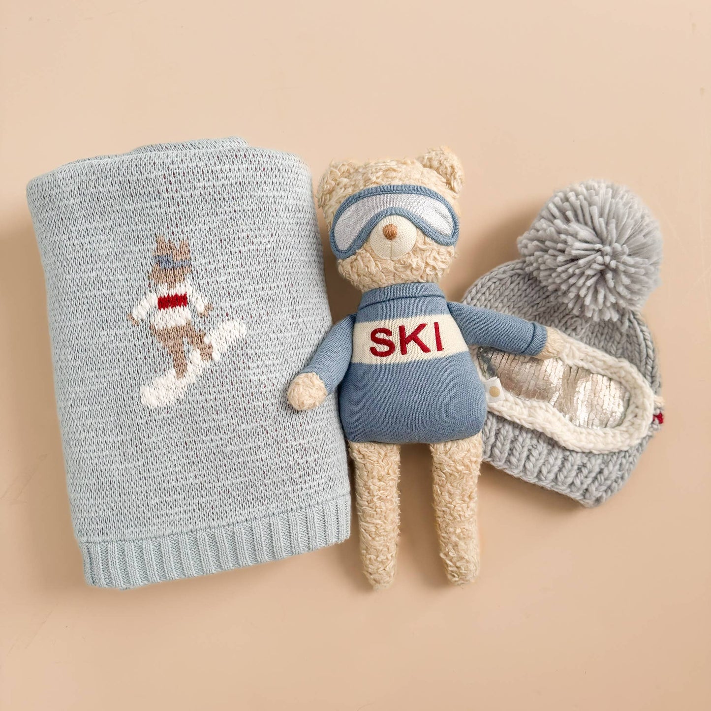 Plush Ski Bear - An Ecofriendly Stuffy - Perfect Baby Shower Gift, Kids Toy, Holiday Gift