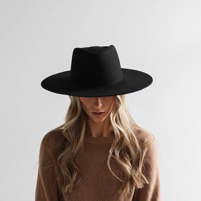 Wide Brim Triangle Crown Felt Hat