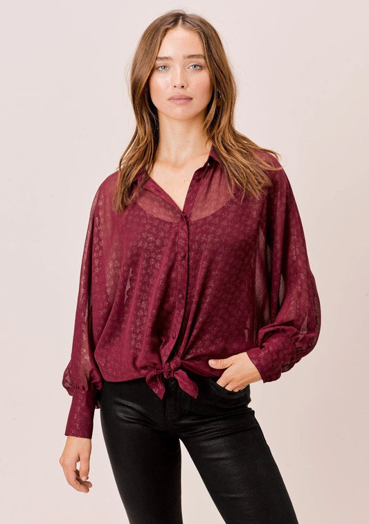 Chiffon Button Down