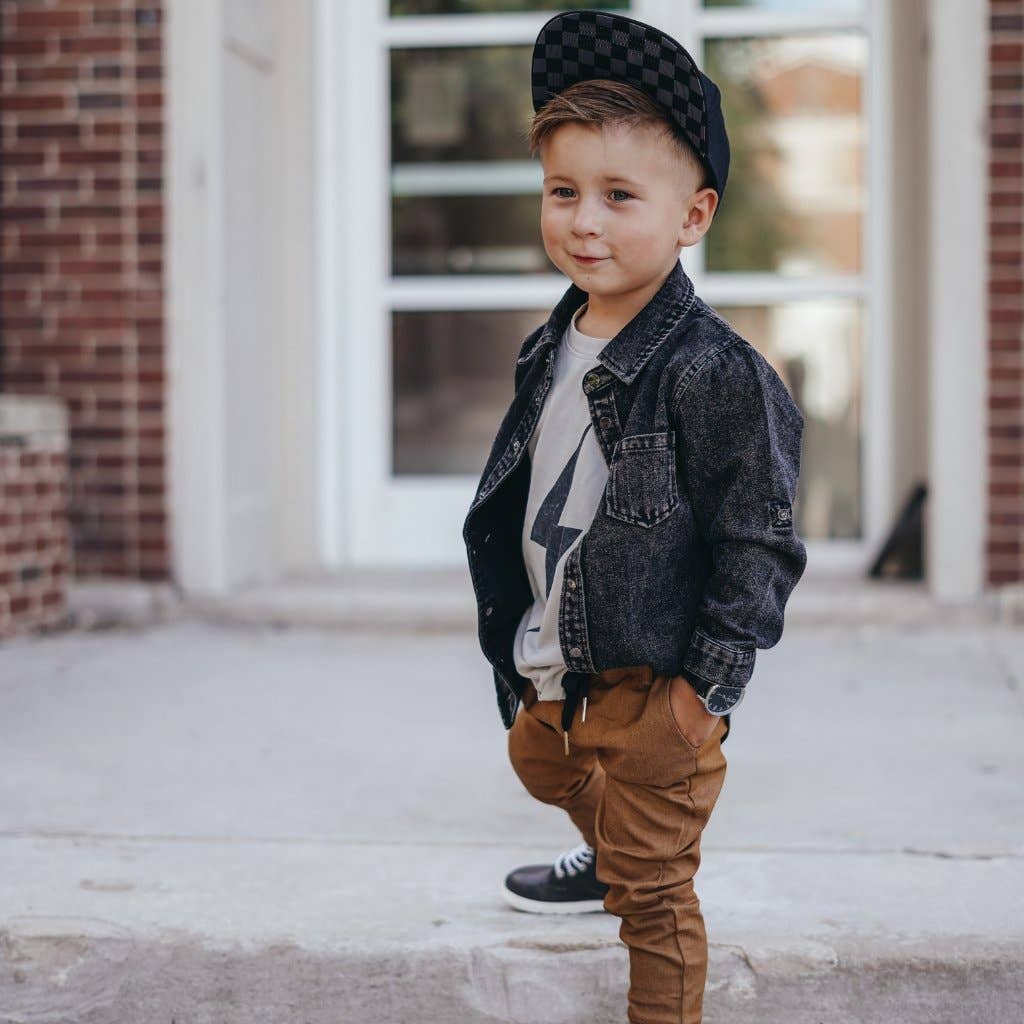 Boys Grey Lightening Spark Tee Shirt - USA Made