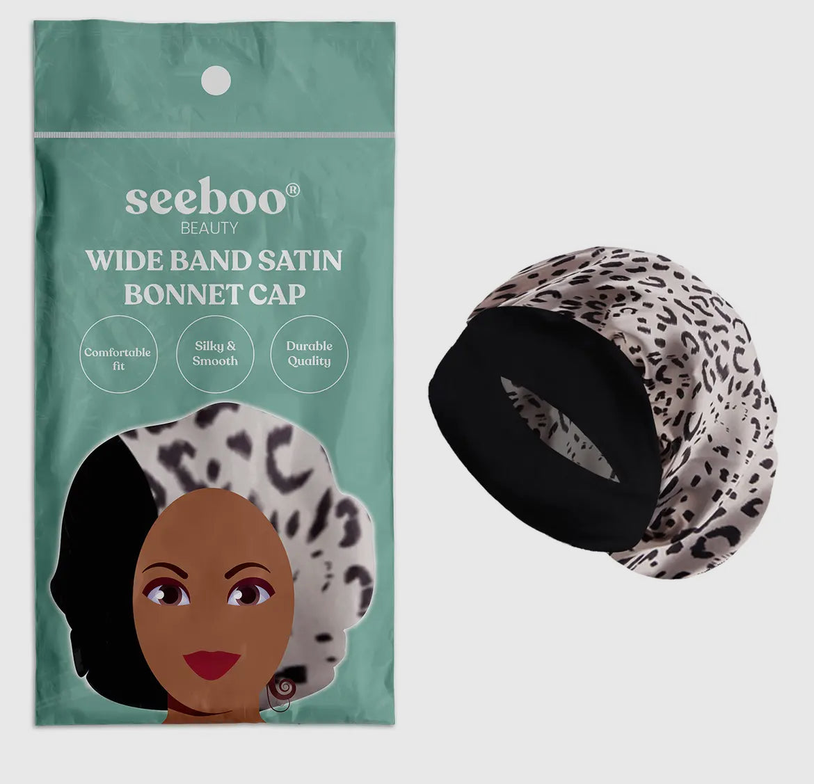 Wide Band Satin Bonnet Cap