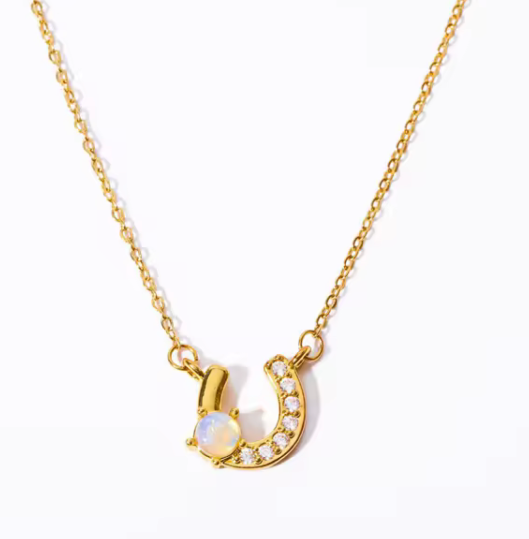 Opalite Lucky Horse Shoe Necklace The Perfect Western Gift