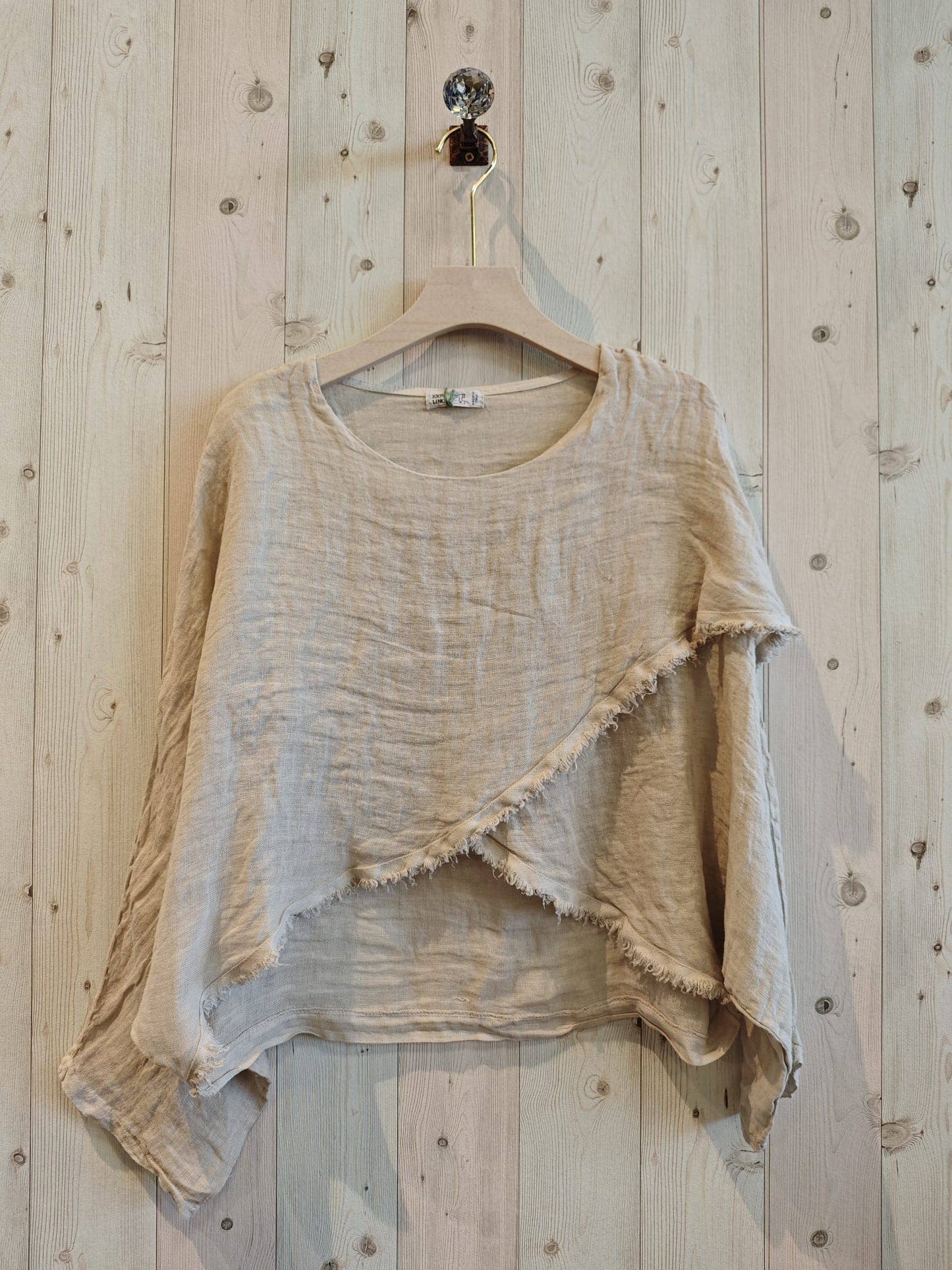 Bohemian Earth Toned Italian Linen Blouse