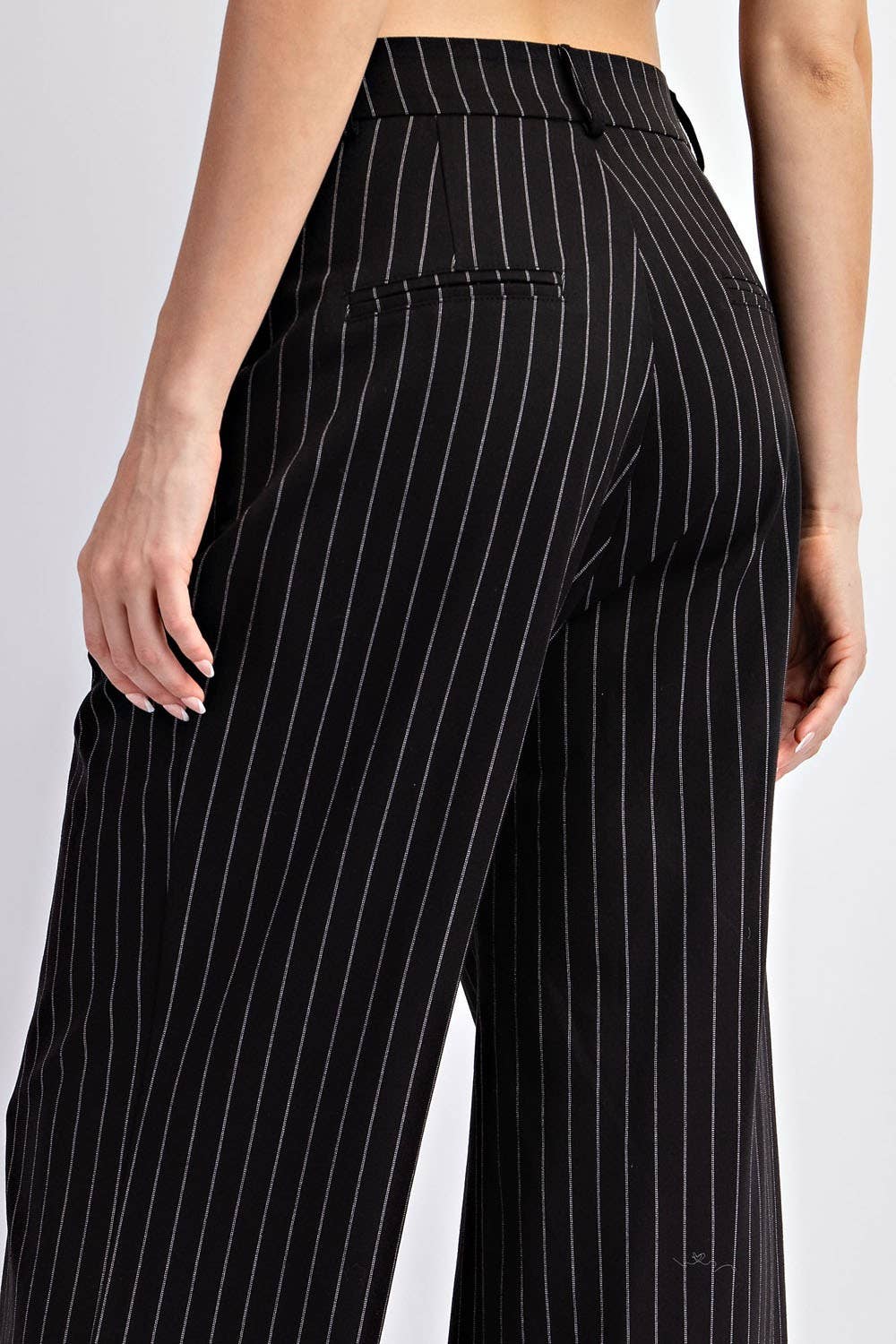 Pinstripe Long High Rise Trousers