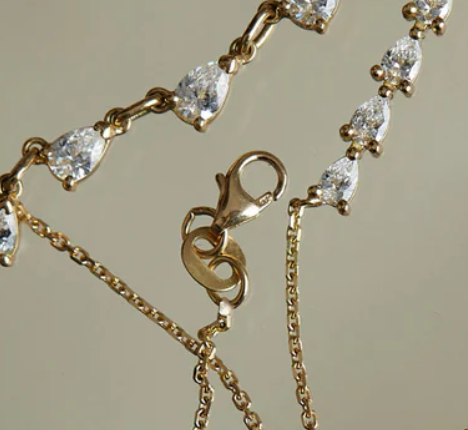 Solitaire Collection- Steel 14K gold - Layering Necklace 