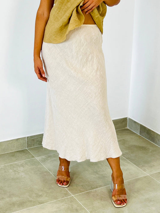 Travel Ready Italian Linen Skirt