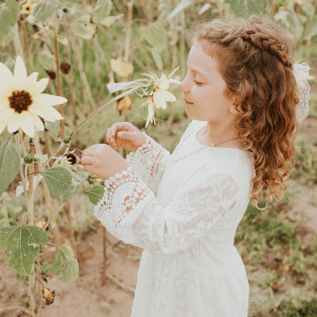 Ivory Lace Mommy & Me Bridal Dress - Flower Girl Dress - Wedding Girl