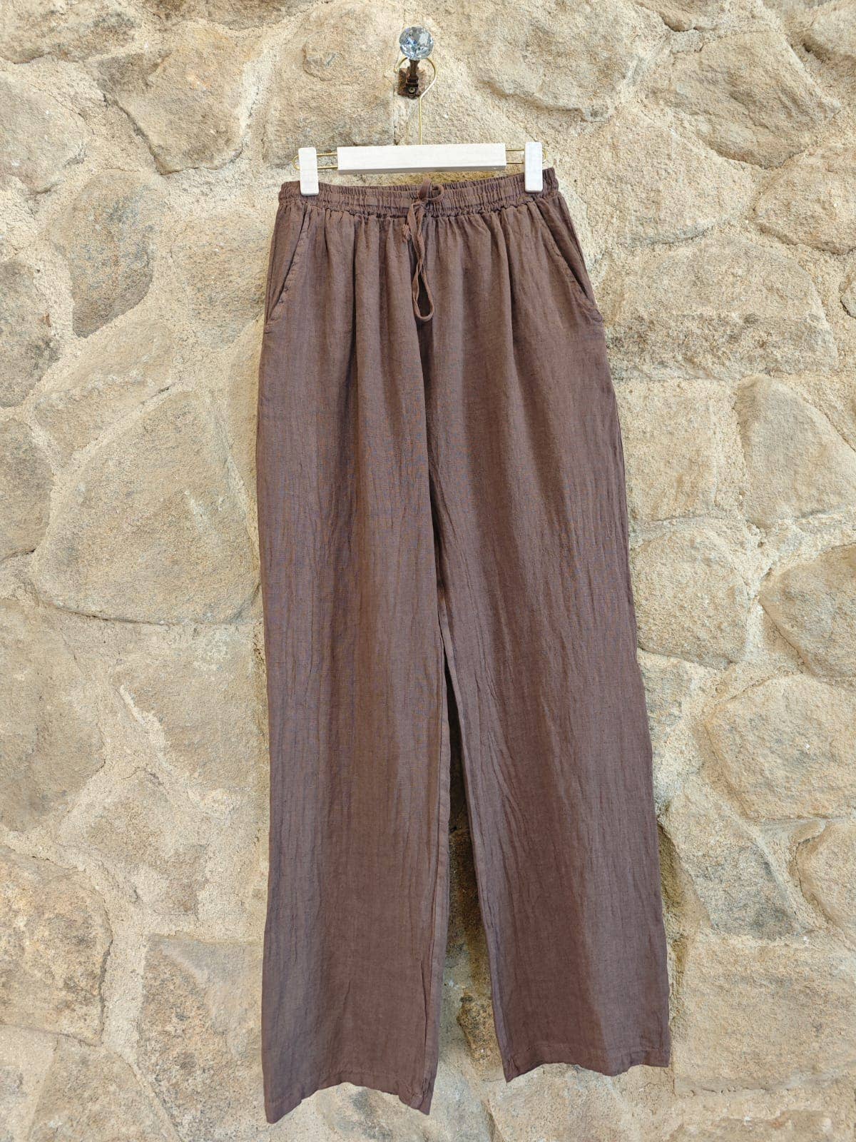 Basic Straight Leg Italian Linen Pants