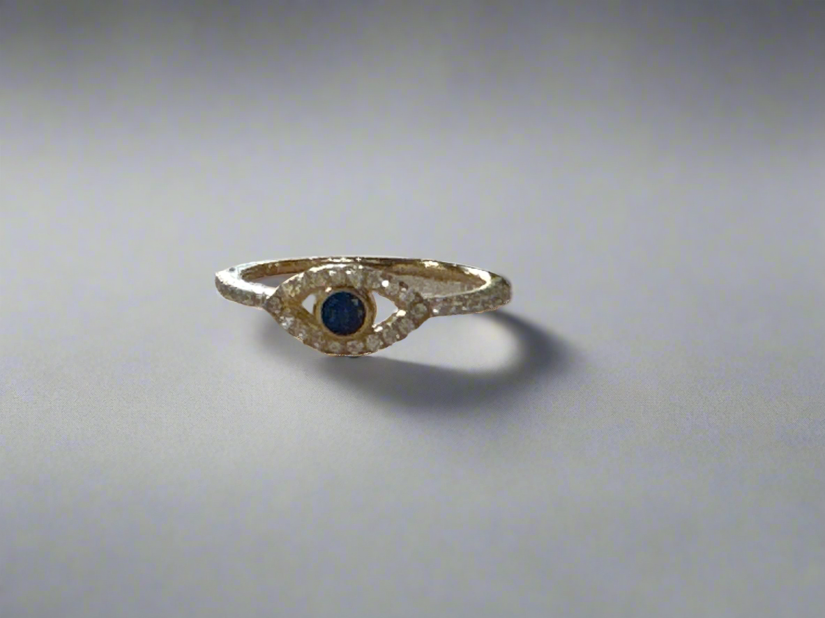 18Kt Gold Plated Sterling Silver Eye Ring