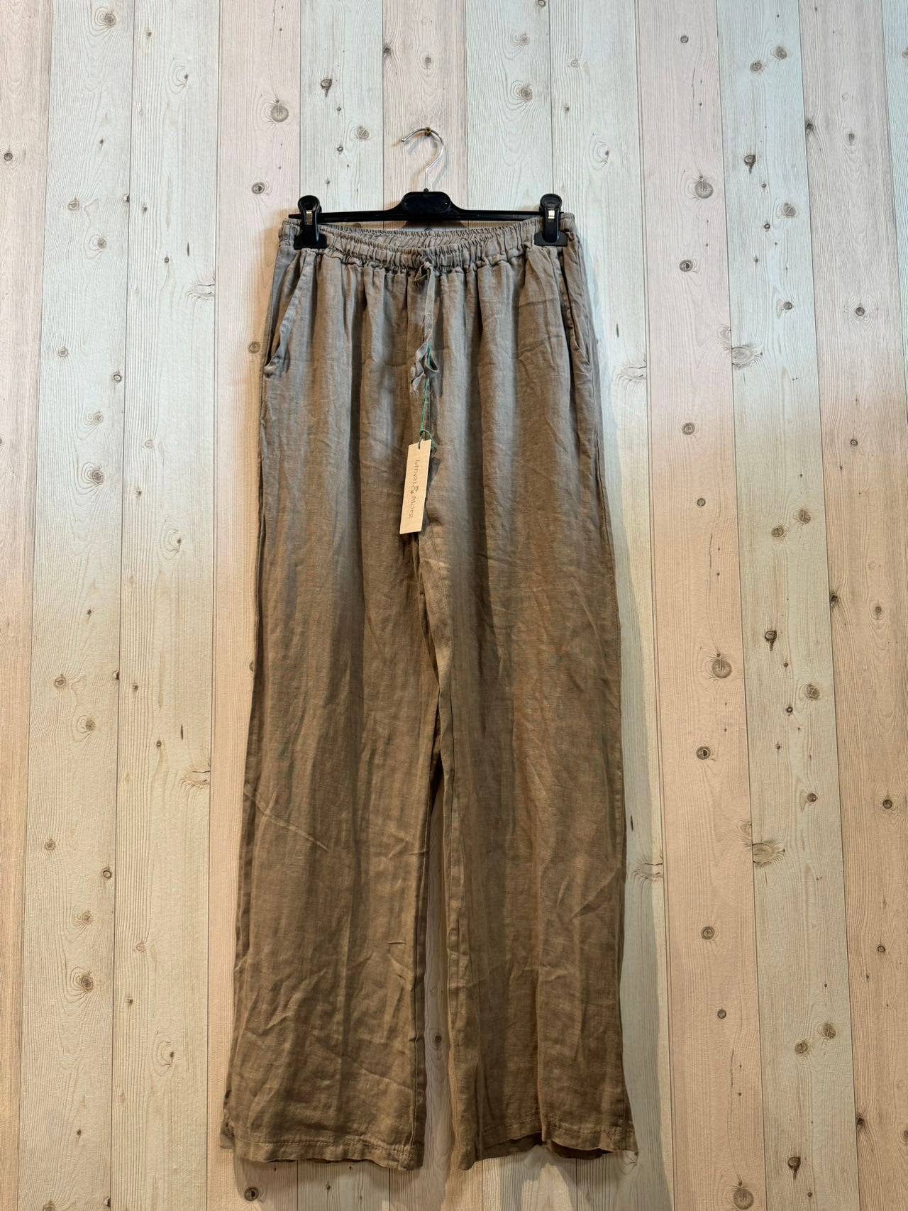 Basic Straight Leg Italian Linen Pants