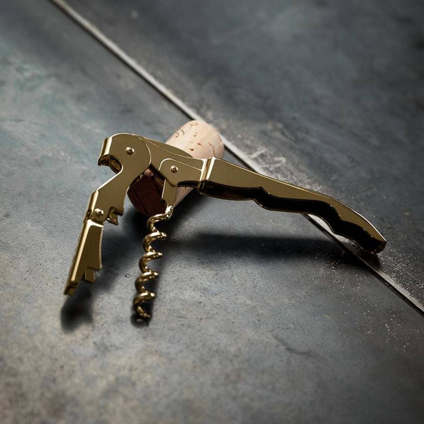 Viski Belmont™ Gold Plated Double Hinged Corkscrew