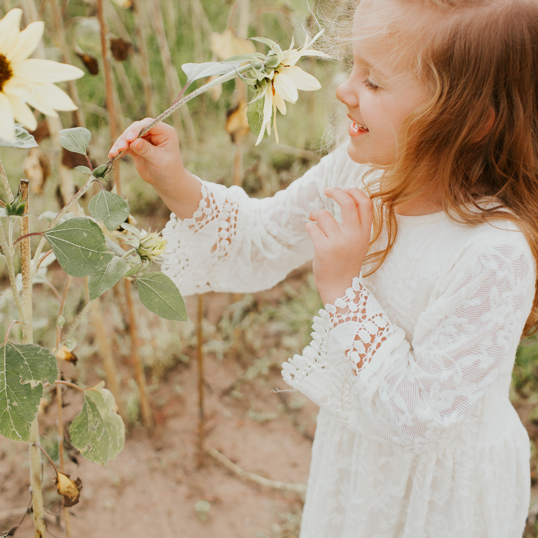 Ivory Lace Mommy & Me Bridal Dress - Flower Girl Dress - Wedding Girl