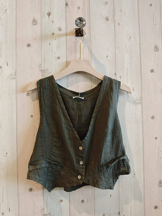 Comfortable Italian Linen Vest