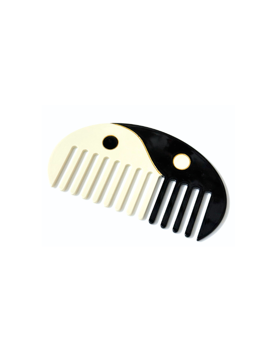 Hand-Painted Yin Yan Acetate Hair Comb