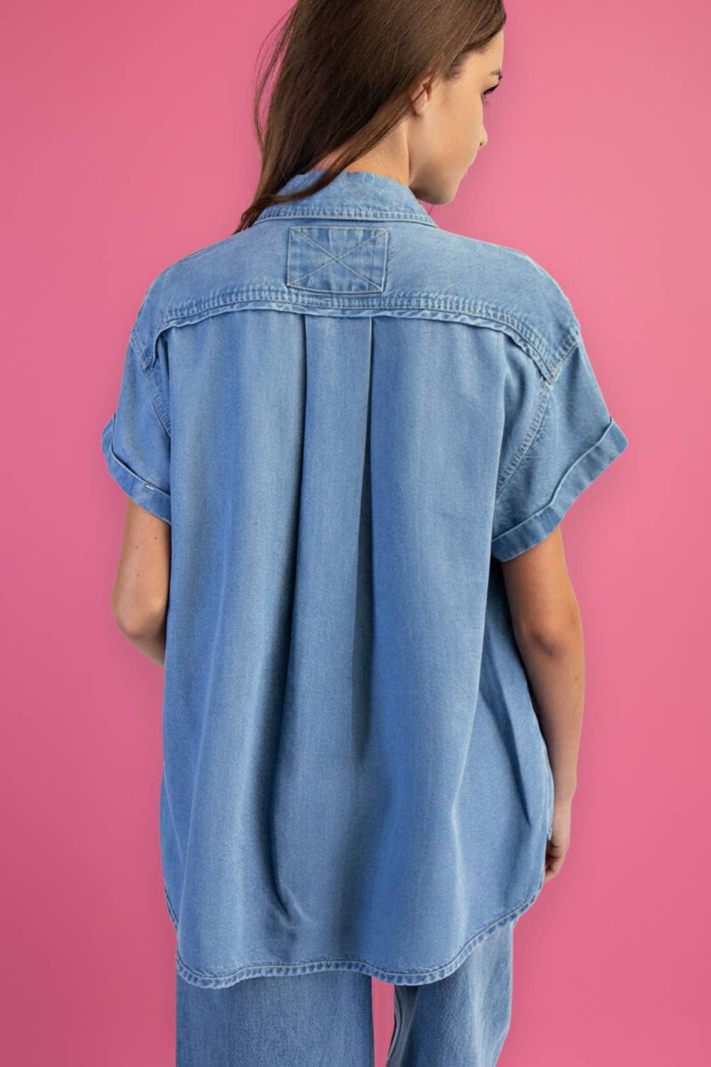 Tencel Denim Short sleeve Top