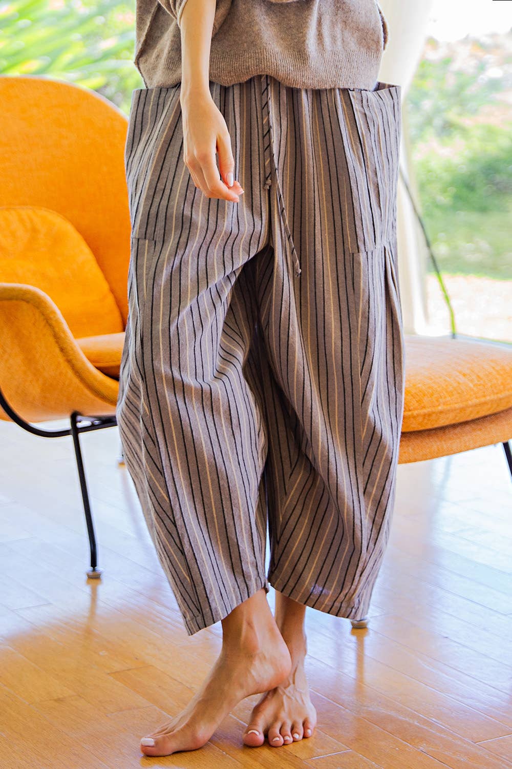 Boho Vertical Stripe Wide Leg Pants