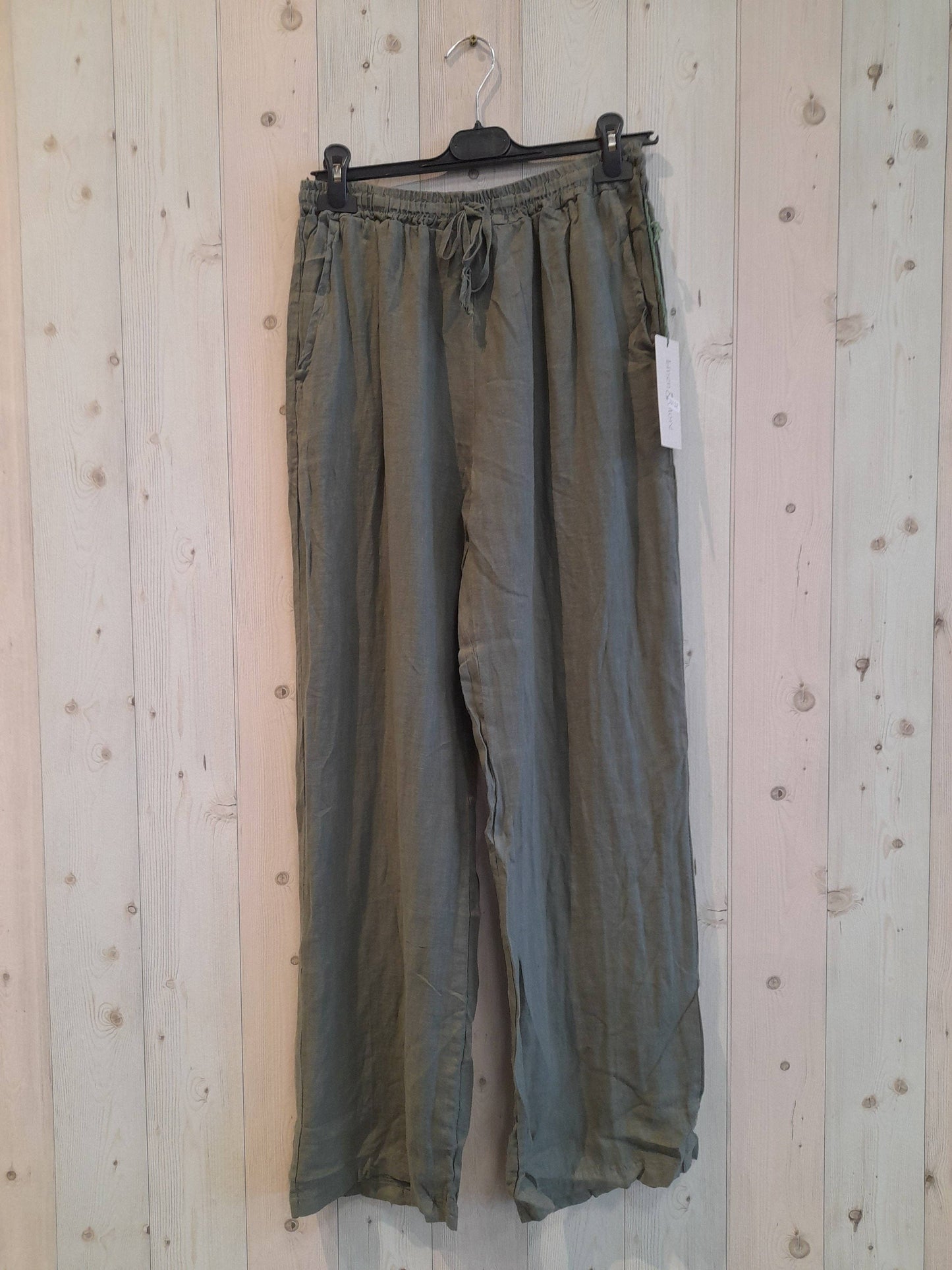 Basic Straight Leg Italian Linen Pants