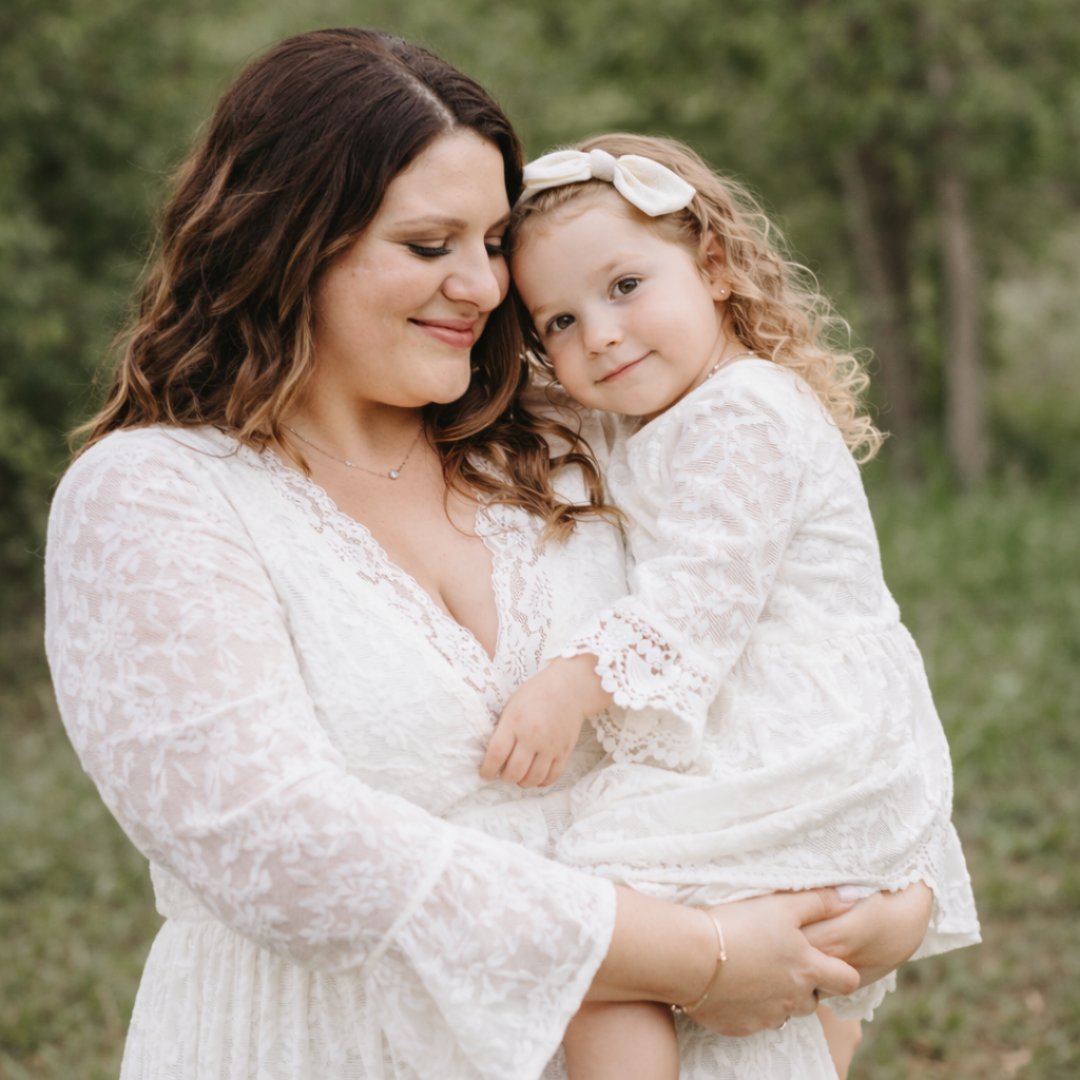 Ivory Lace Mommy & Me Bridal Dress - Flower Girl Dress - Wedding Girl
