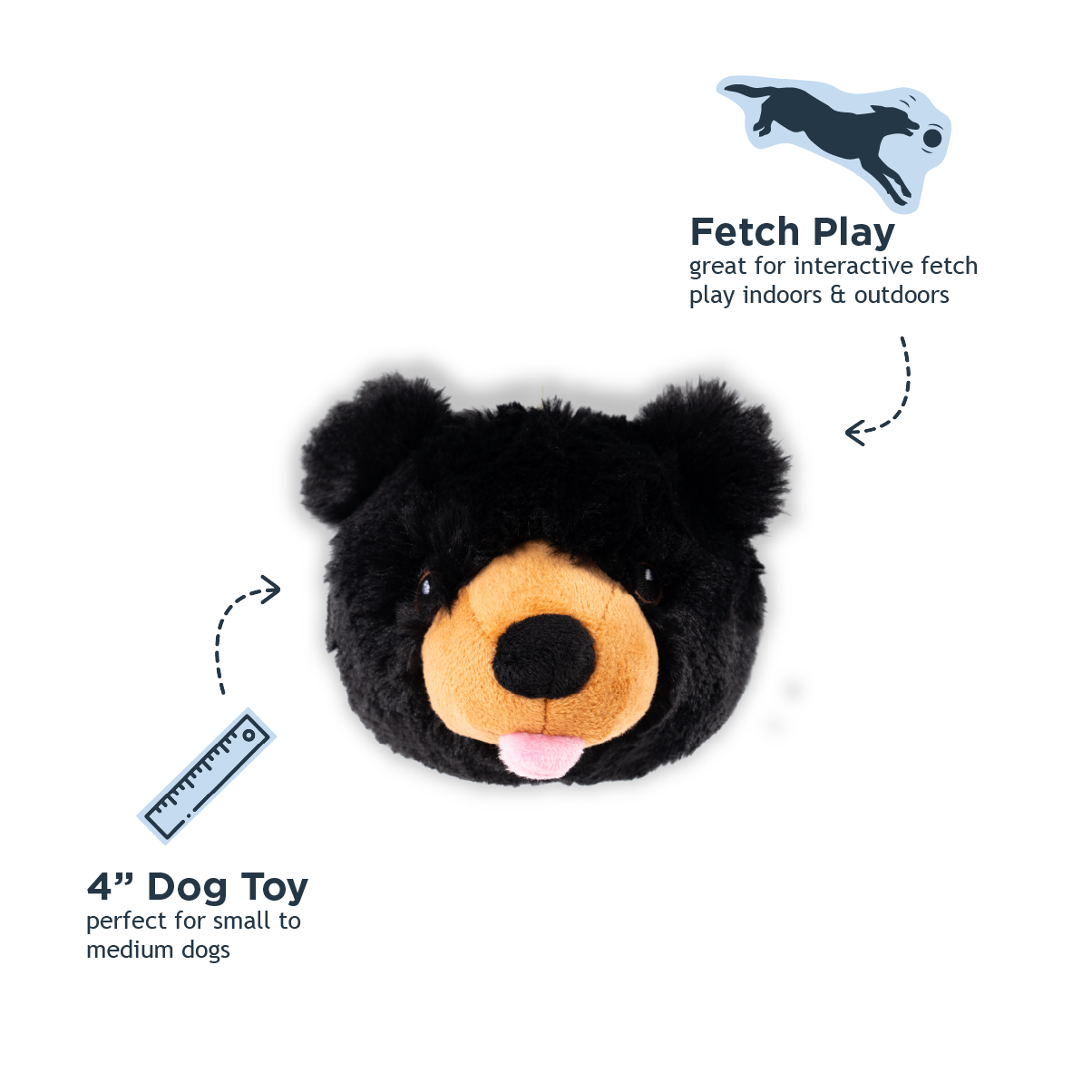 Black Bear 2-in-1 Fetch Ball Eco Dog Toy