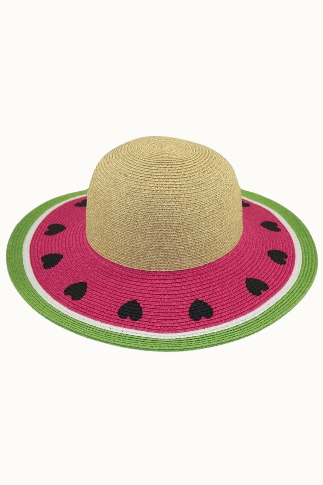Packable Kids Watermelon Straw Sun Hat