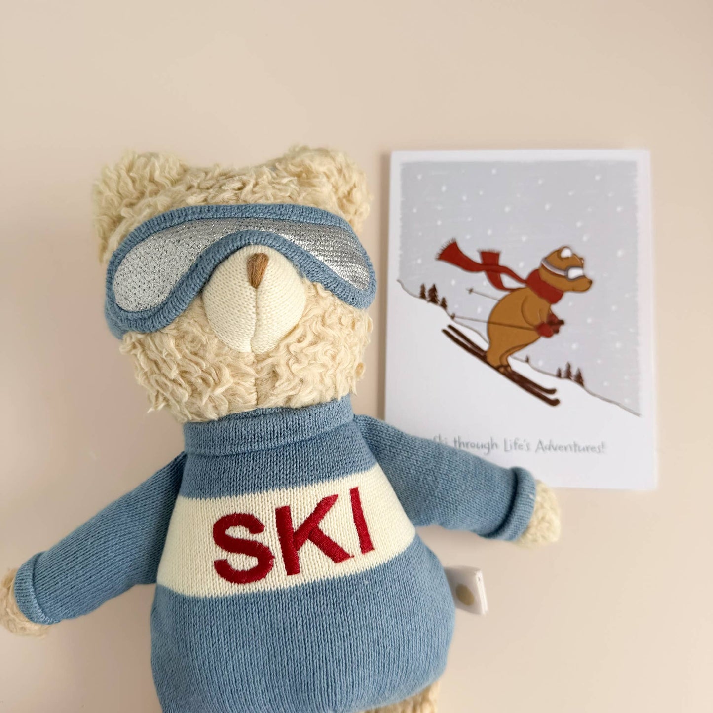 Plush Ski Bear - An Ecofriendly Stuffy - Perfect Baby Shower Gift, Kids Toy, Holiday Gift