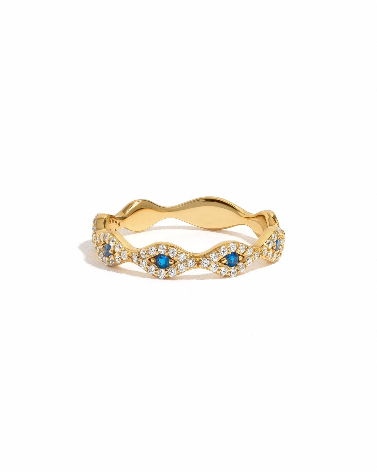 White Gold Evil Eye Ring