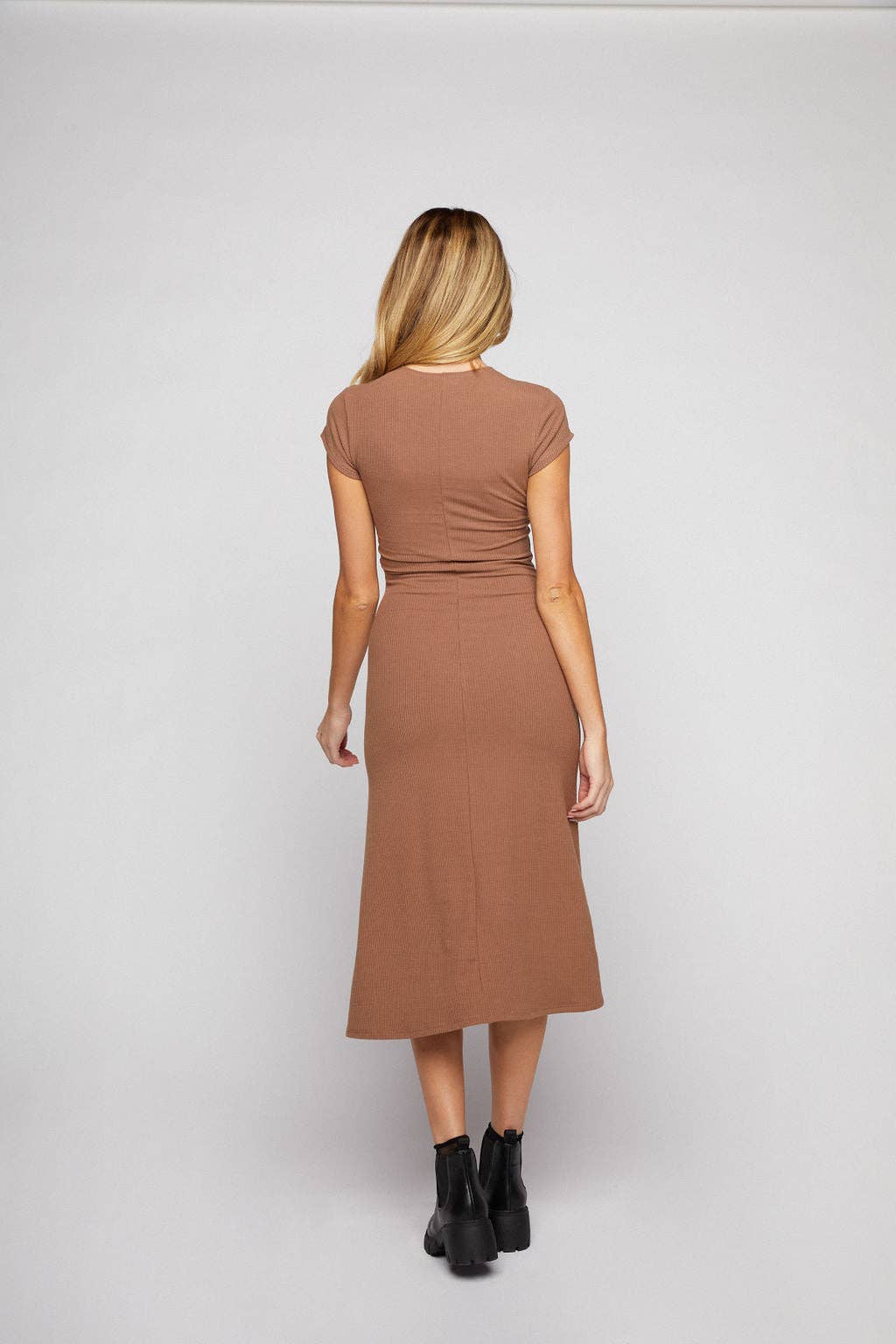 Ayla Rib Dress - Mocha
