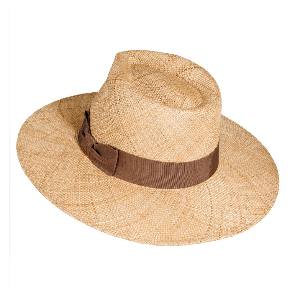 Woven Safari Straw Teardrop Fedora Hat - Style Sorento