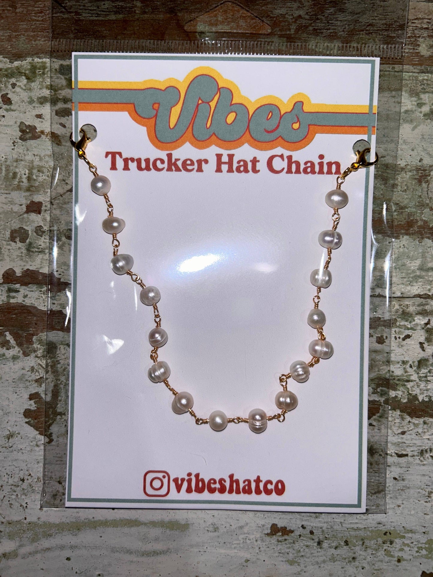 Cultured Pearl Trucker Hat Chain