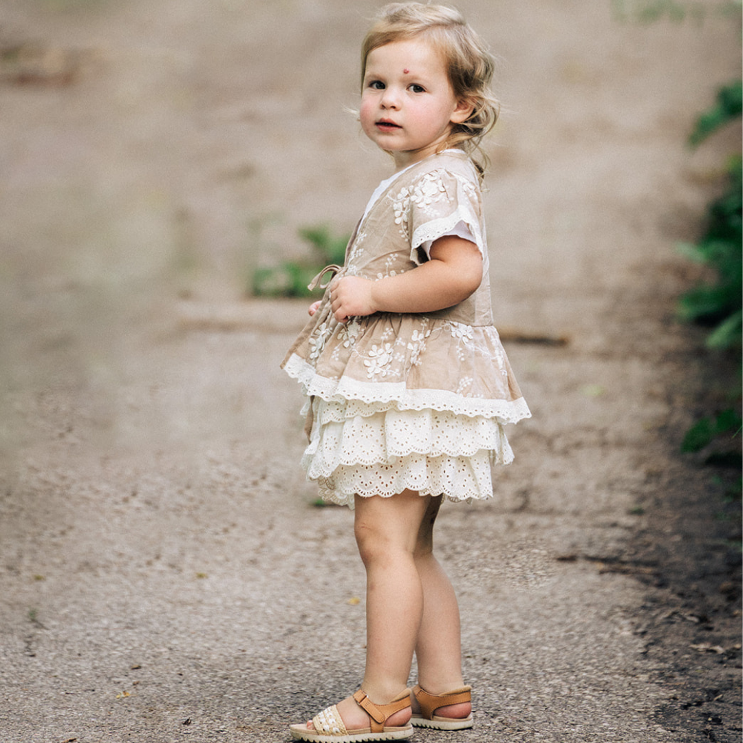Embroidered Front Tie Cardigan - Child